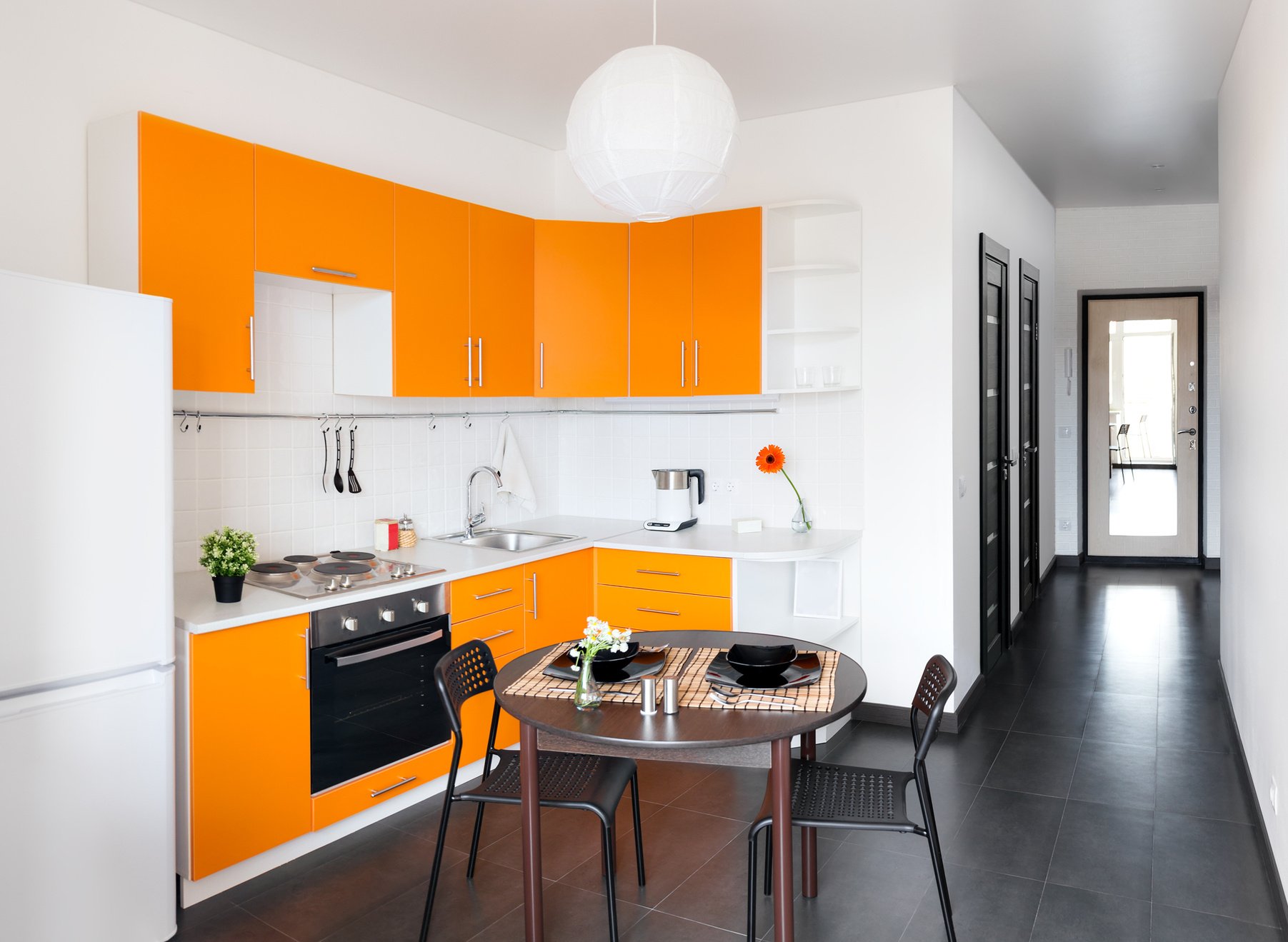 Modern orange kitchen